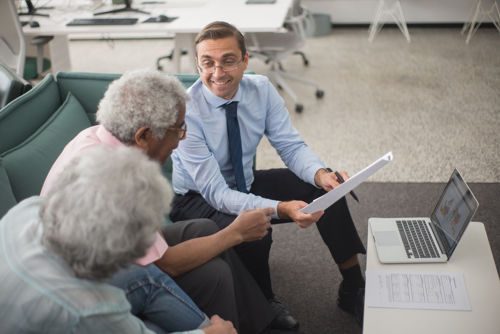 Practice management consultant presenting a growth plan to a medical practice owner