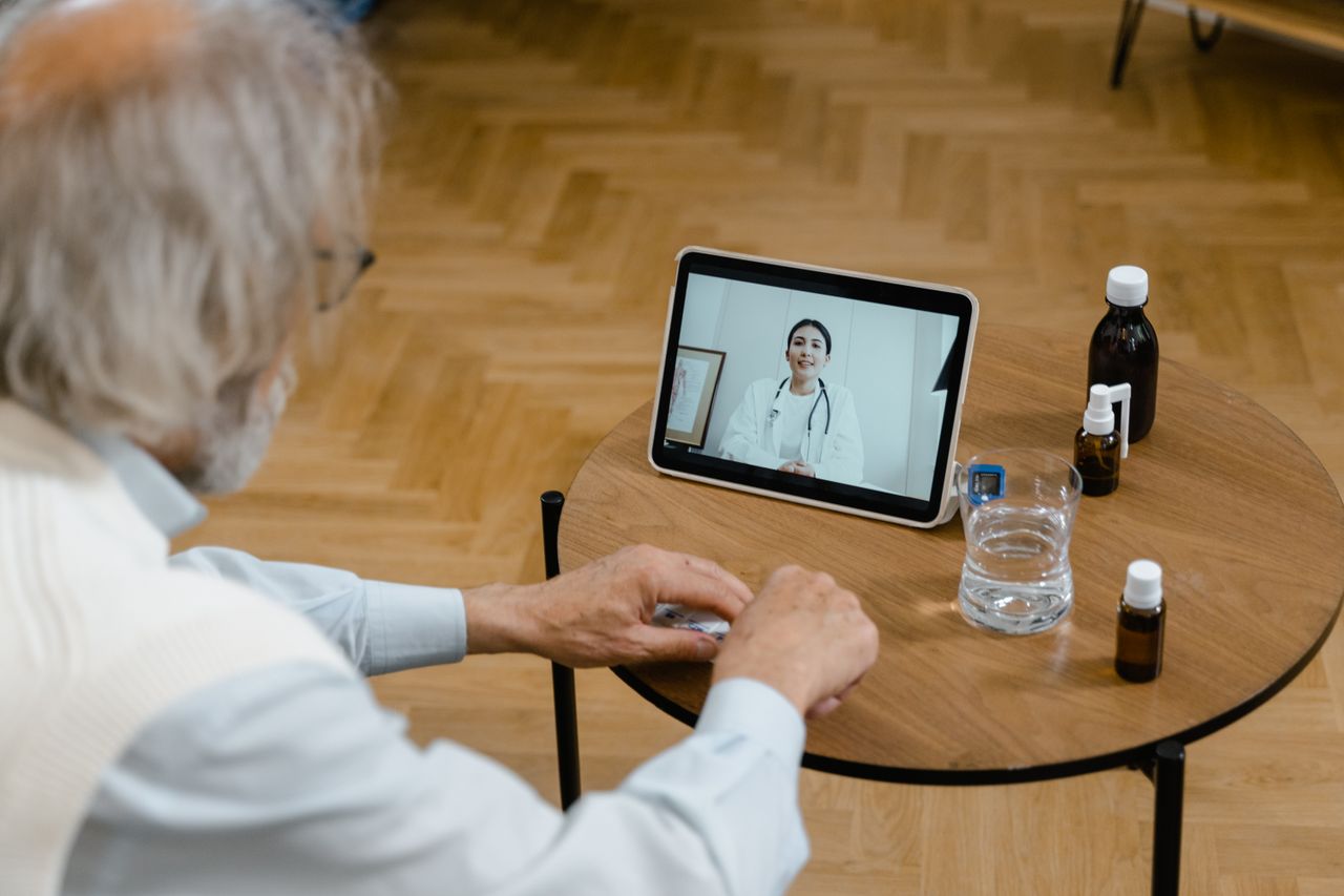 Telehealth implementation for a medical practice with a patient in a home video visit with a doctor